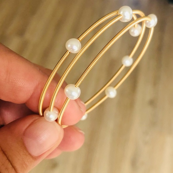 Freshwater Pearl Gold Fill Wire Wrap Bangle - Picture 5 of 5